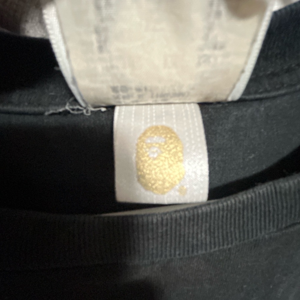 Bape Black Tee with Gold Logo